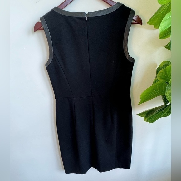 Talbots black sheath faux leather trim 6P dress - Picture 3 of 3